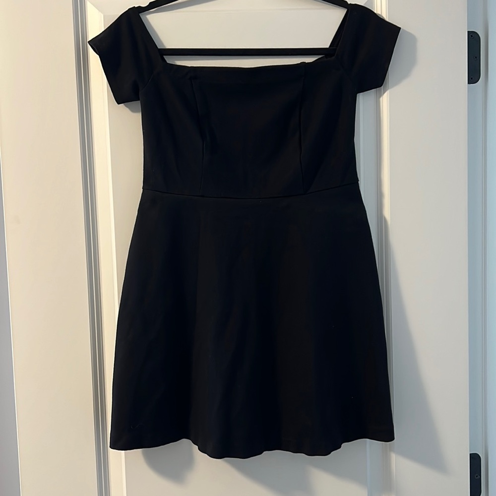 Off the shoulder black free people mini dress